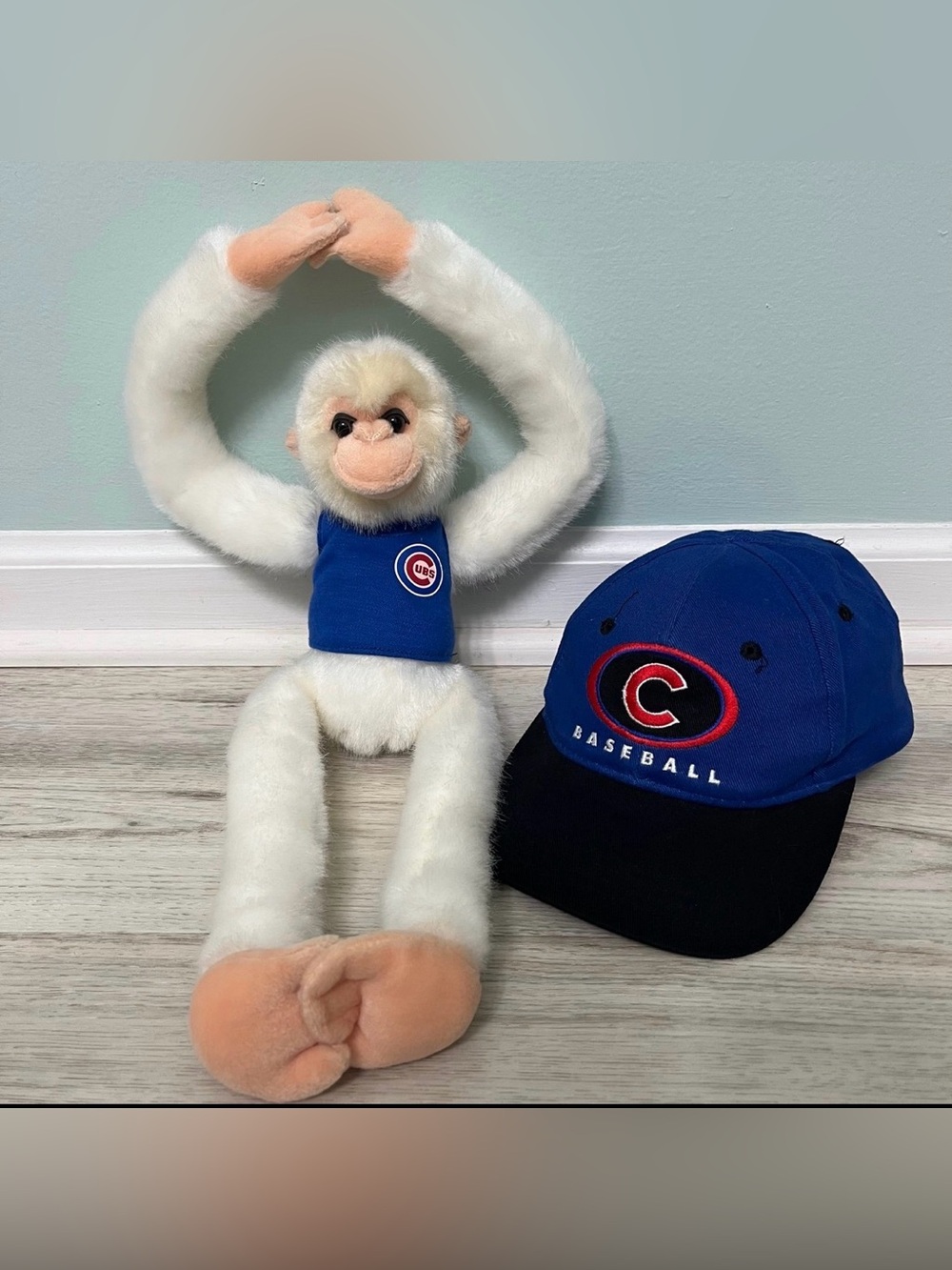 Vintage  Toddler Chicago Cubs Hat and Rally Monkey